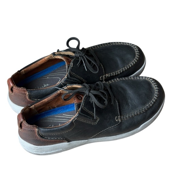 Clarks Mens Driftway Low Boat Shoes Oxford Black Brown Size 10.5 - Picture 7 of 10